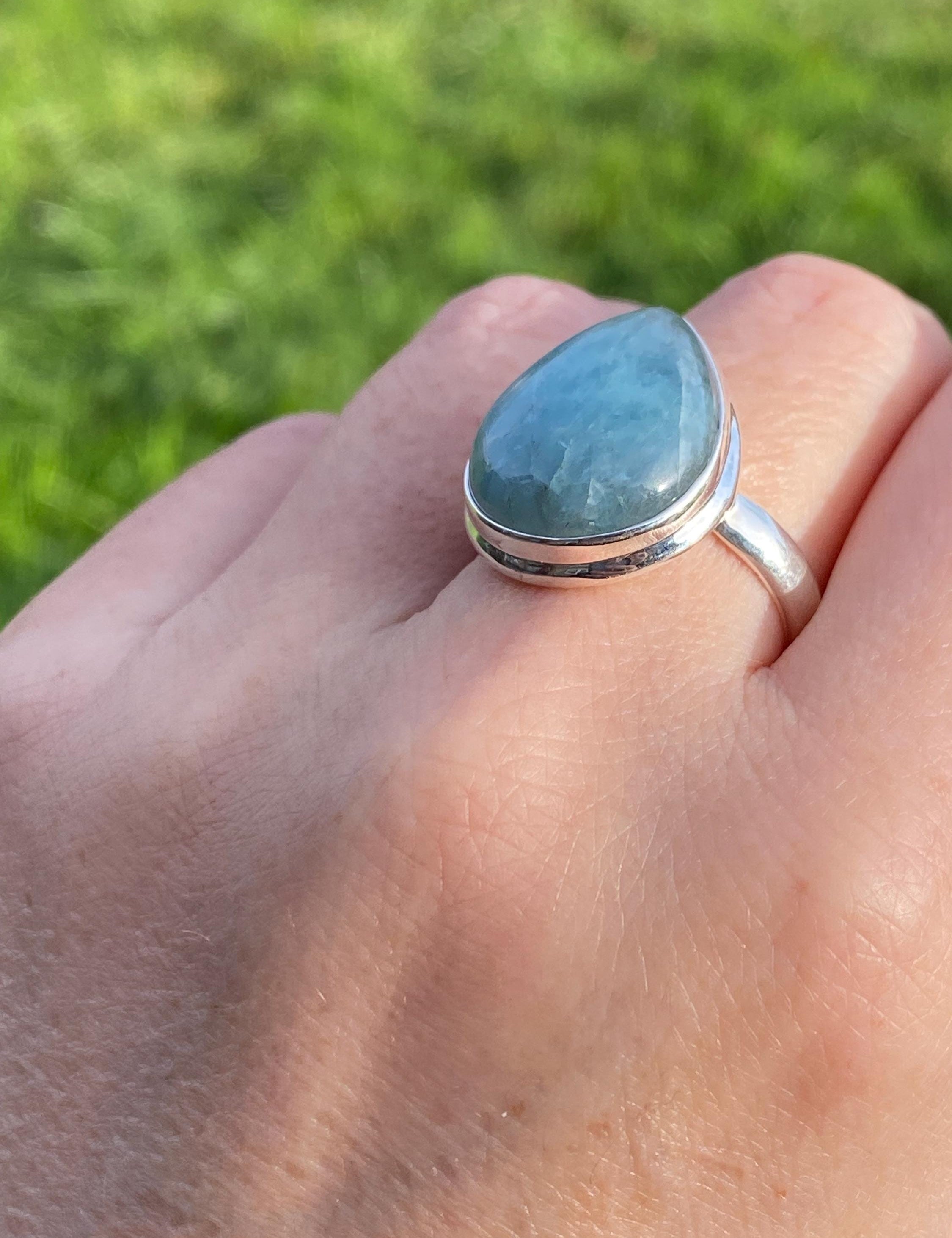 Aquamarine 925 silver ring