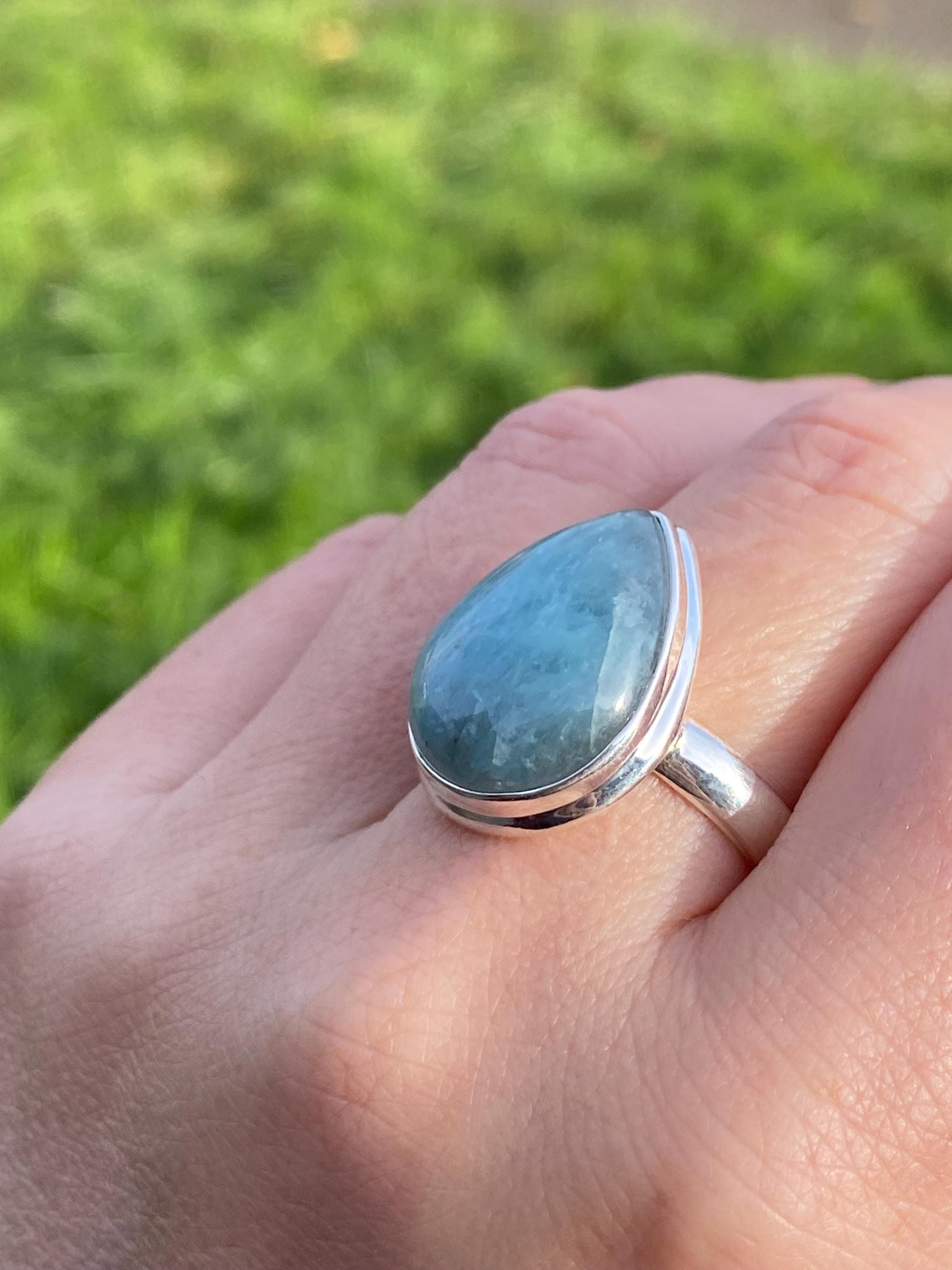 Aquamarine 925 silver ring