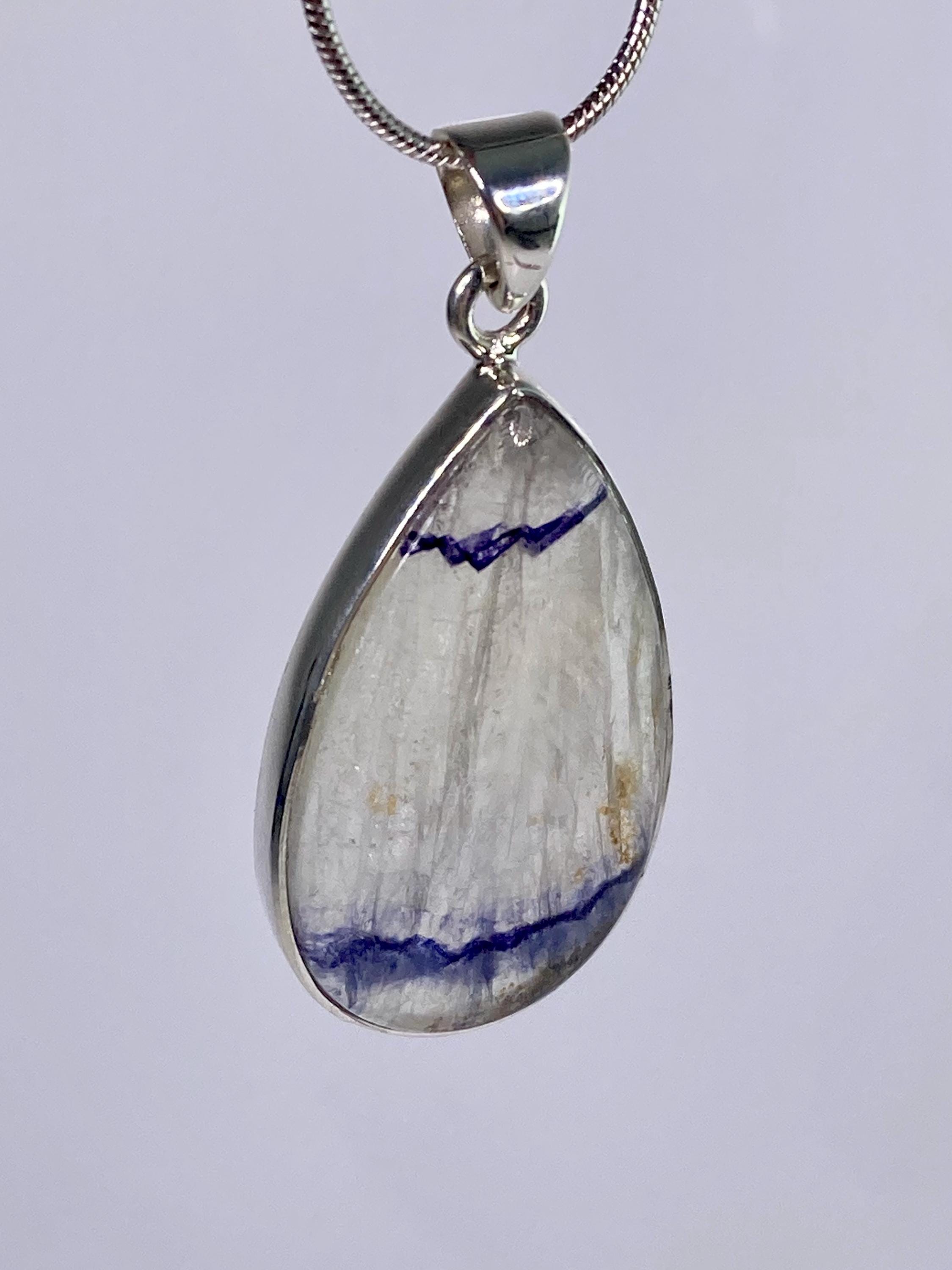 Blue John Silver Pendant