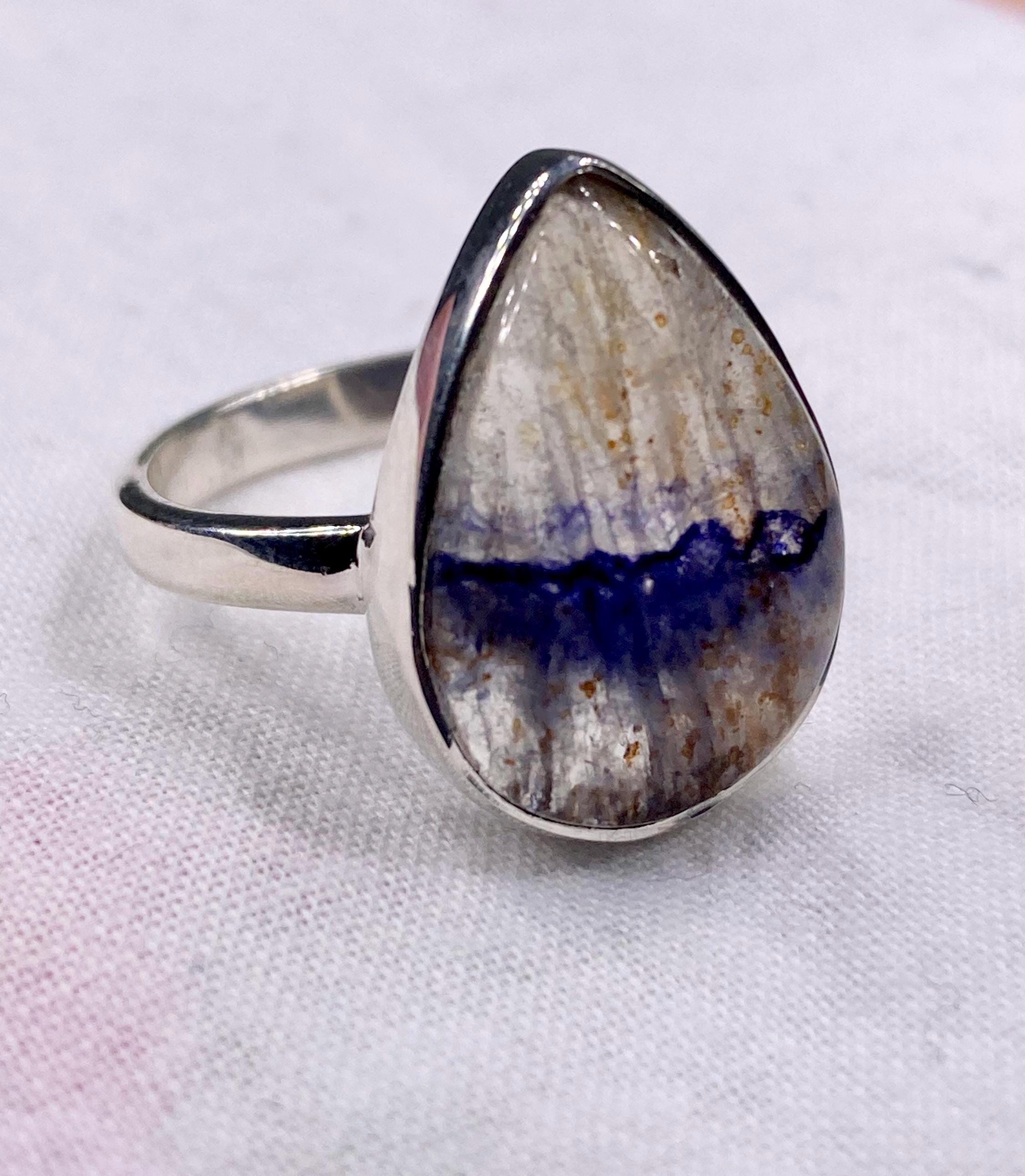 Blue John Silver Ring - Extremely Rare