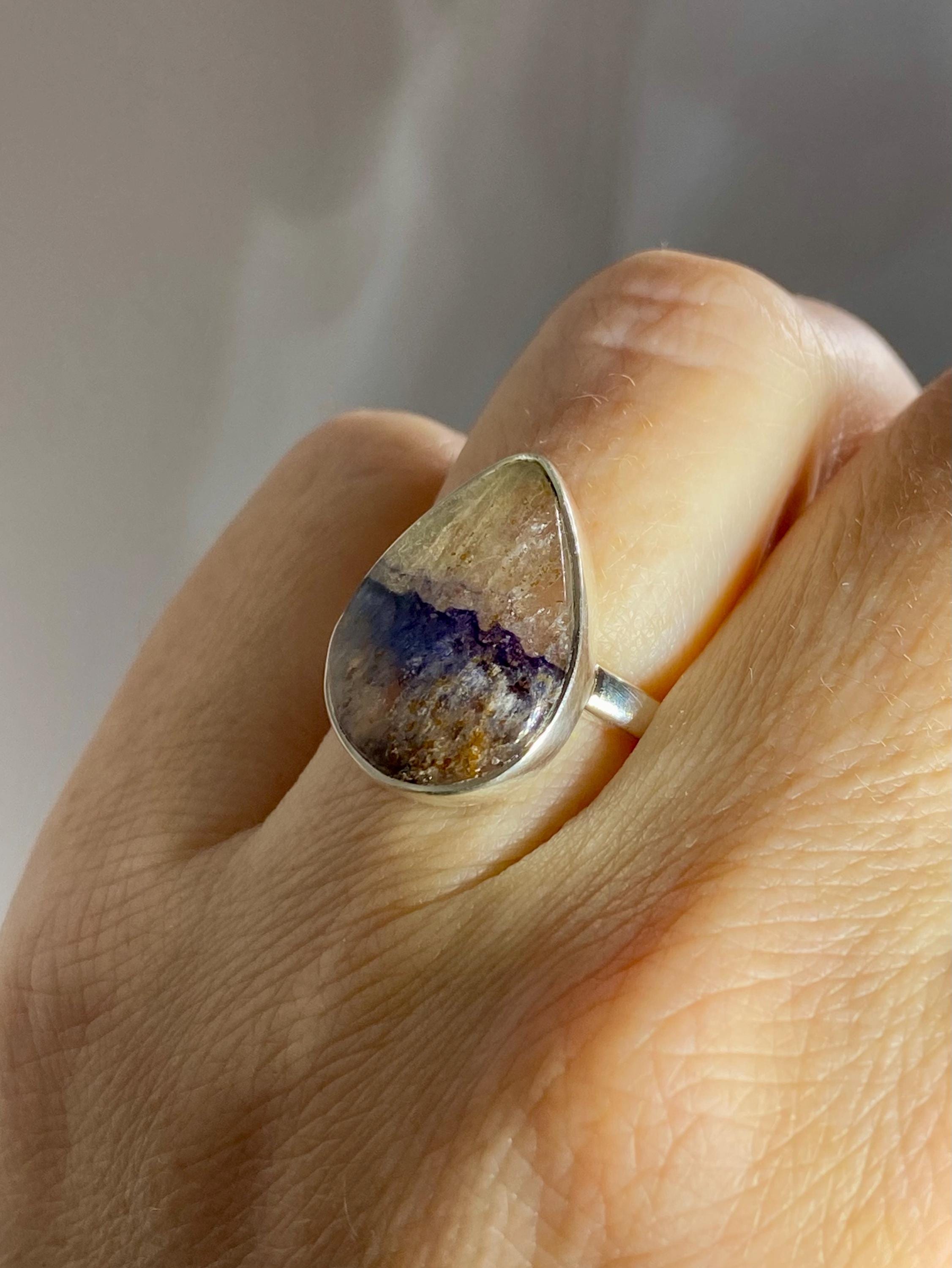 Blue John Silver Ring - Extremely Rare