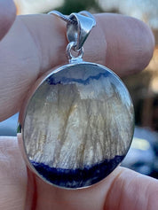 Blue John Silver Pendant - Extremely Rare