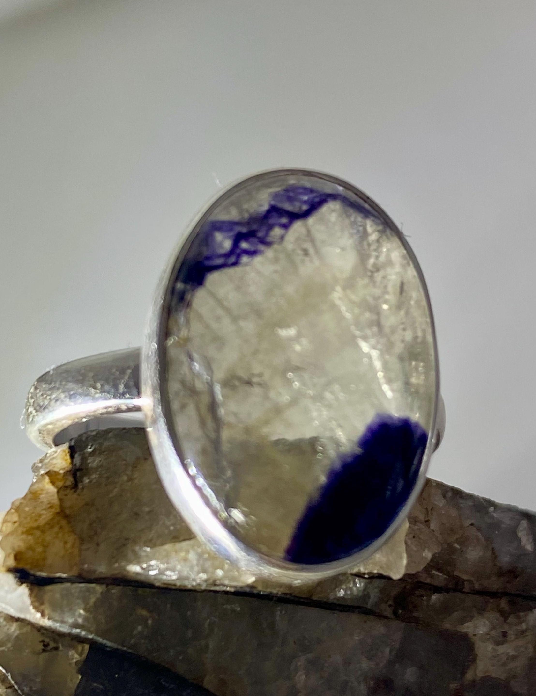 Blue John Silver Ring - Extremely Rare
