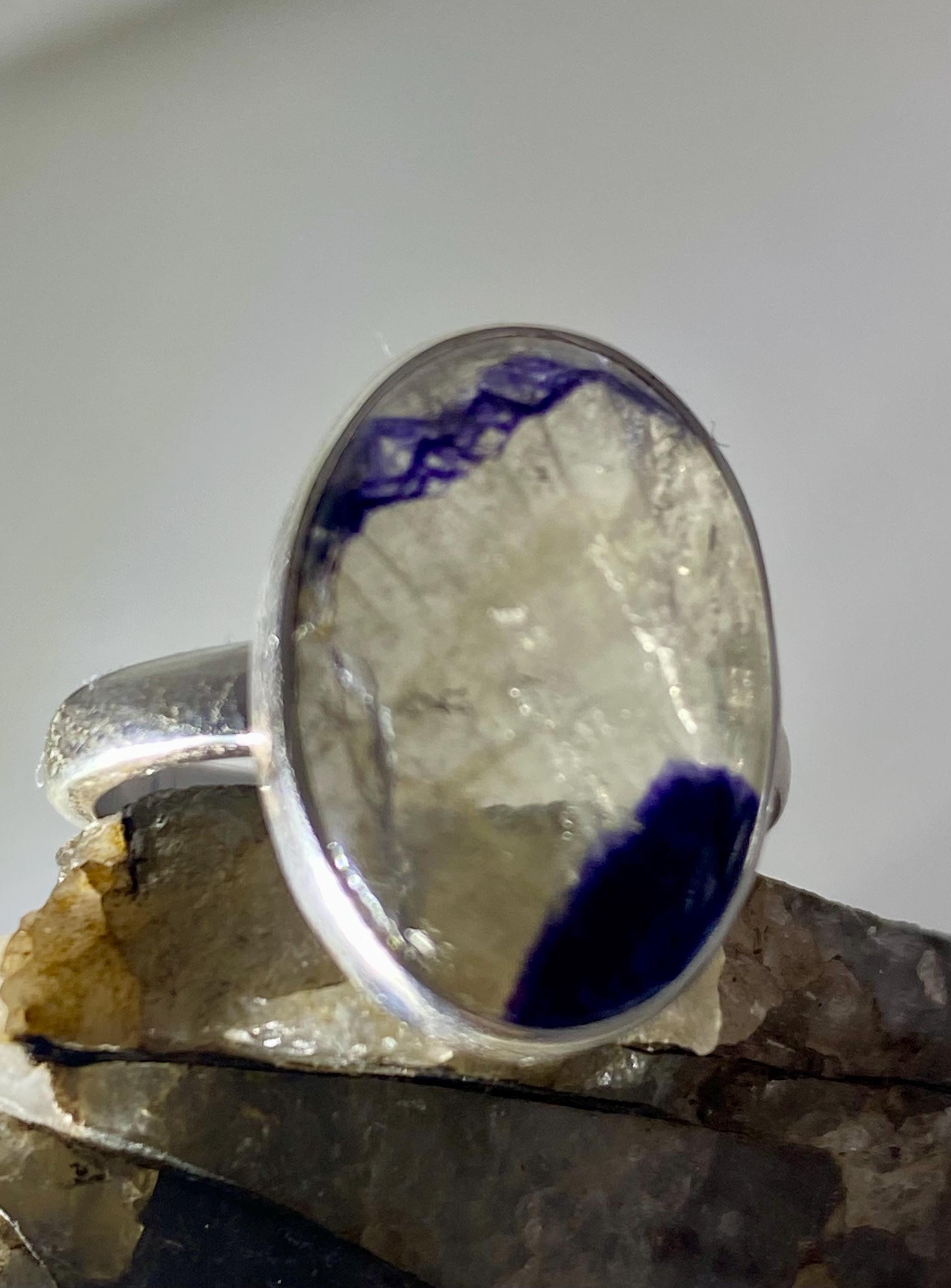 Blue John Silver Ring - Extremely Rare