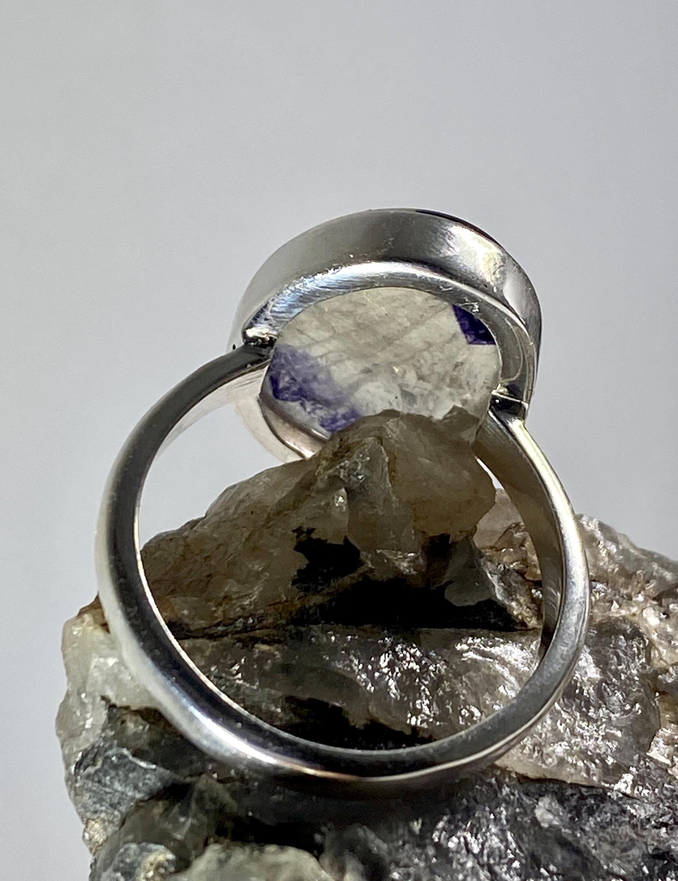 Blue John Silver Ring - Extremely Rare