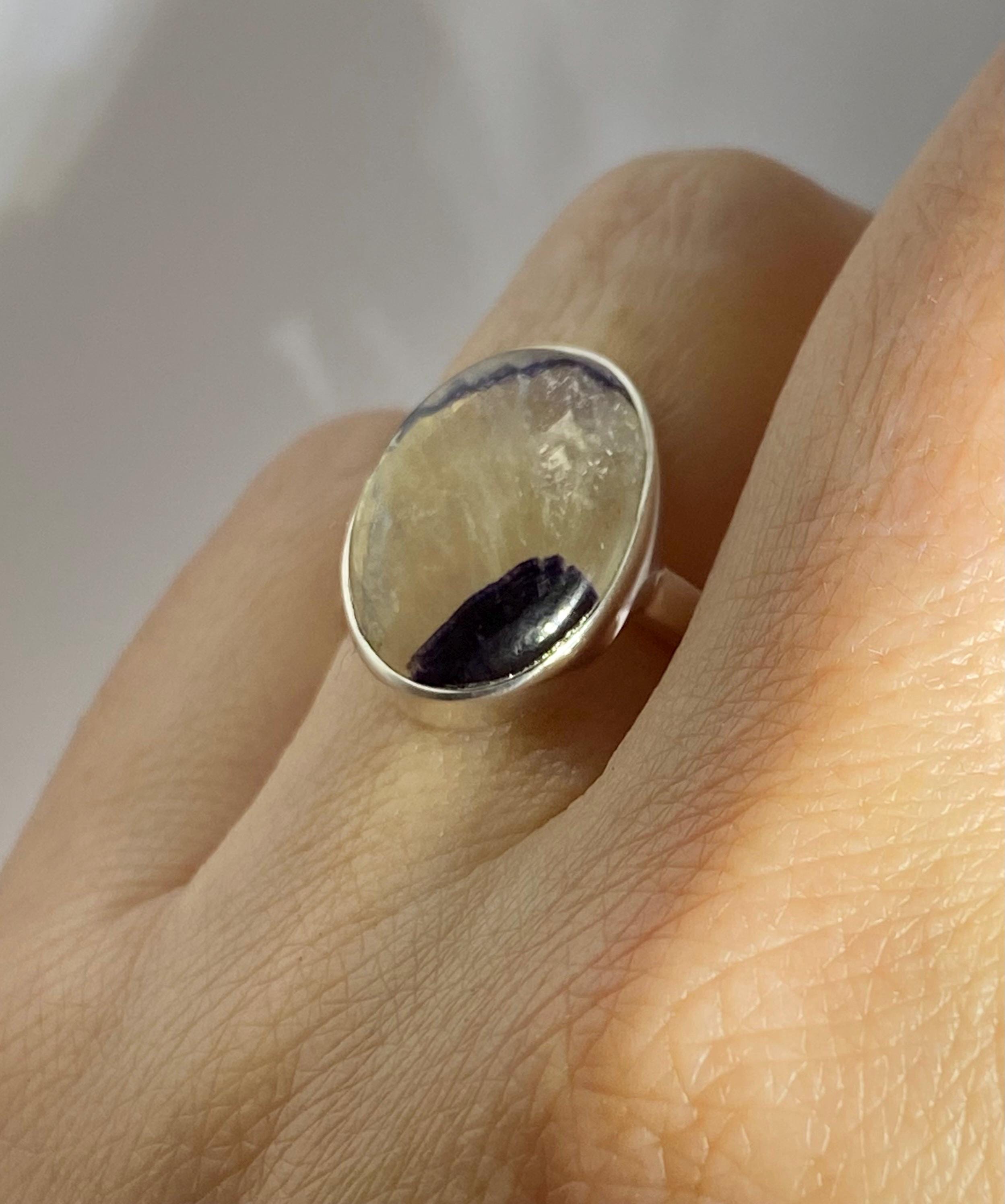 Blue John Silver Ring - Extremely Rare