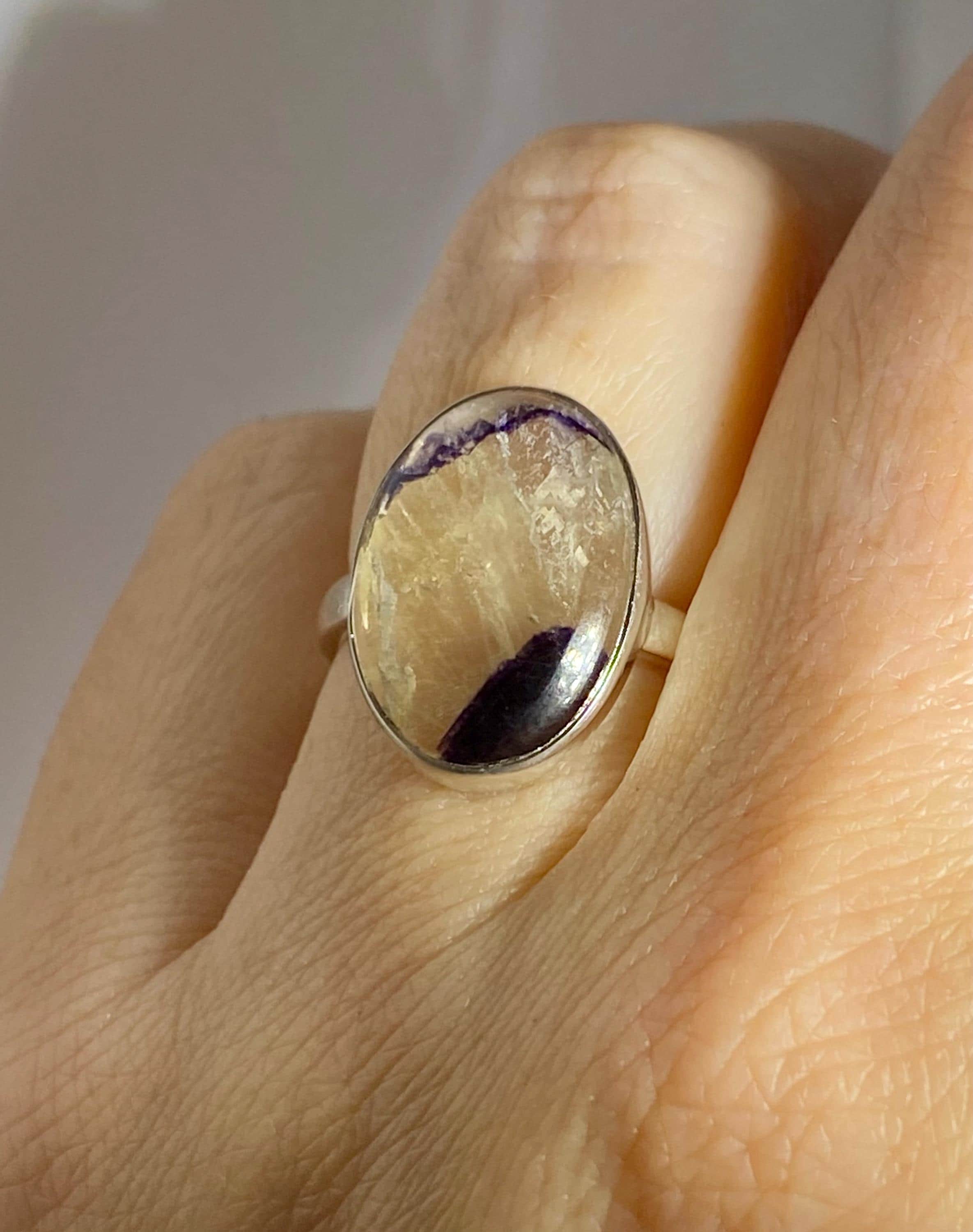 Blue John Silver Ring - Extremely Rare