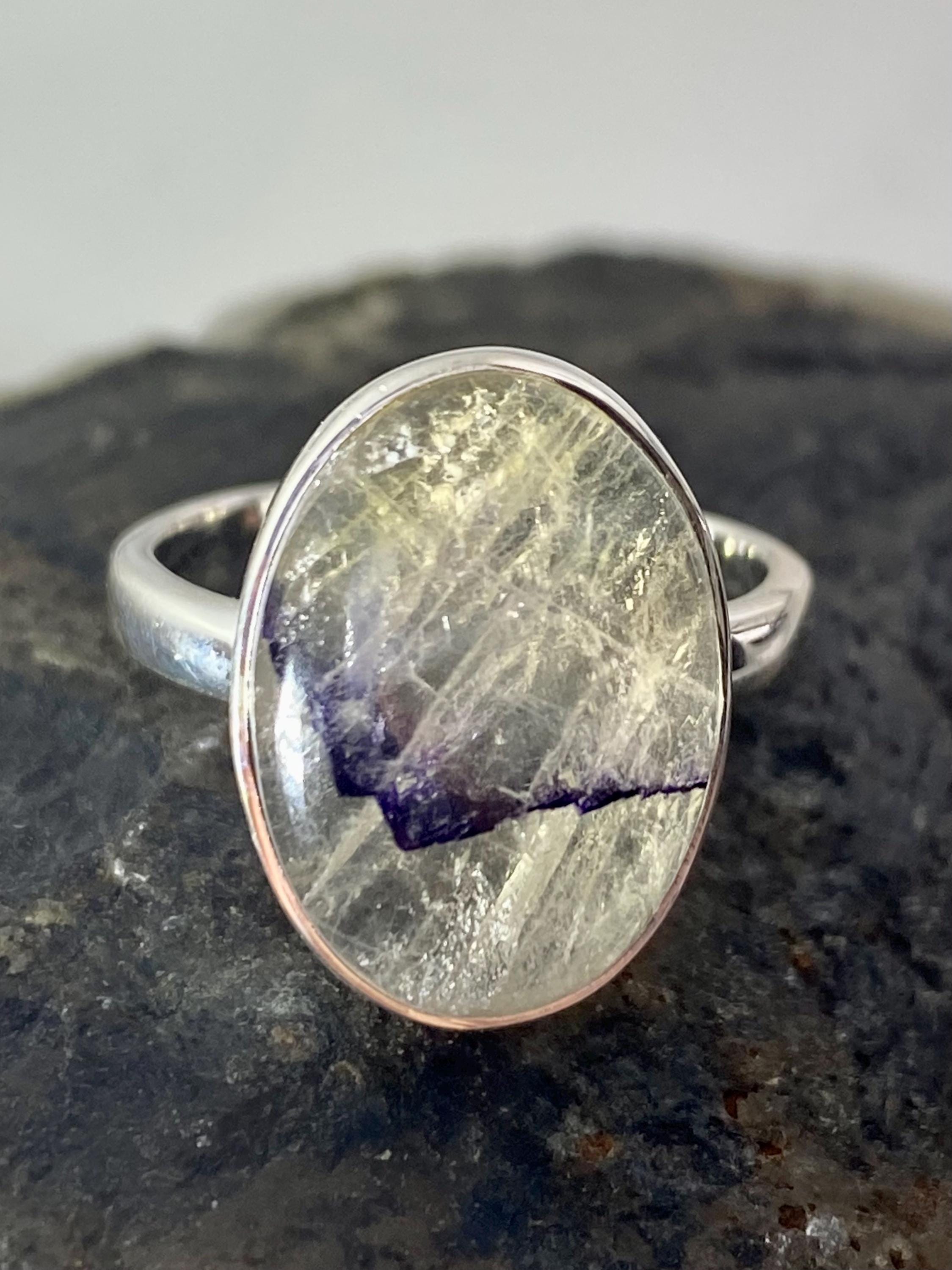 Blue John Silver Ring - Extremely Rare