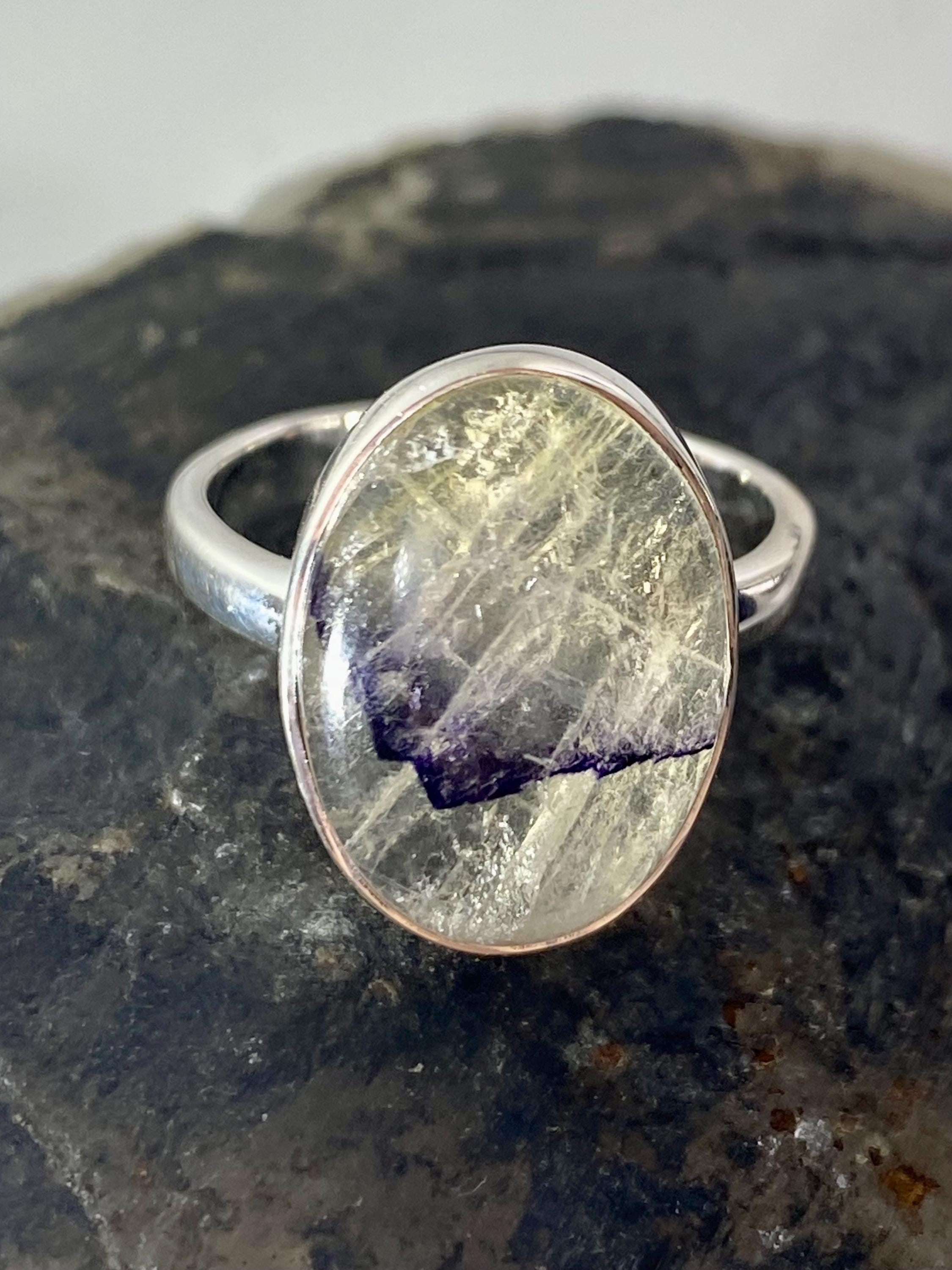 Blue John Silver Ring - Extremely Rare