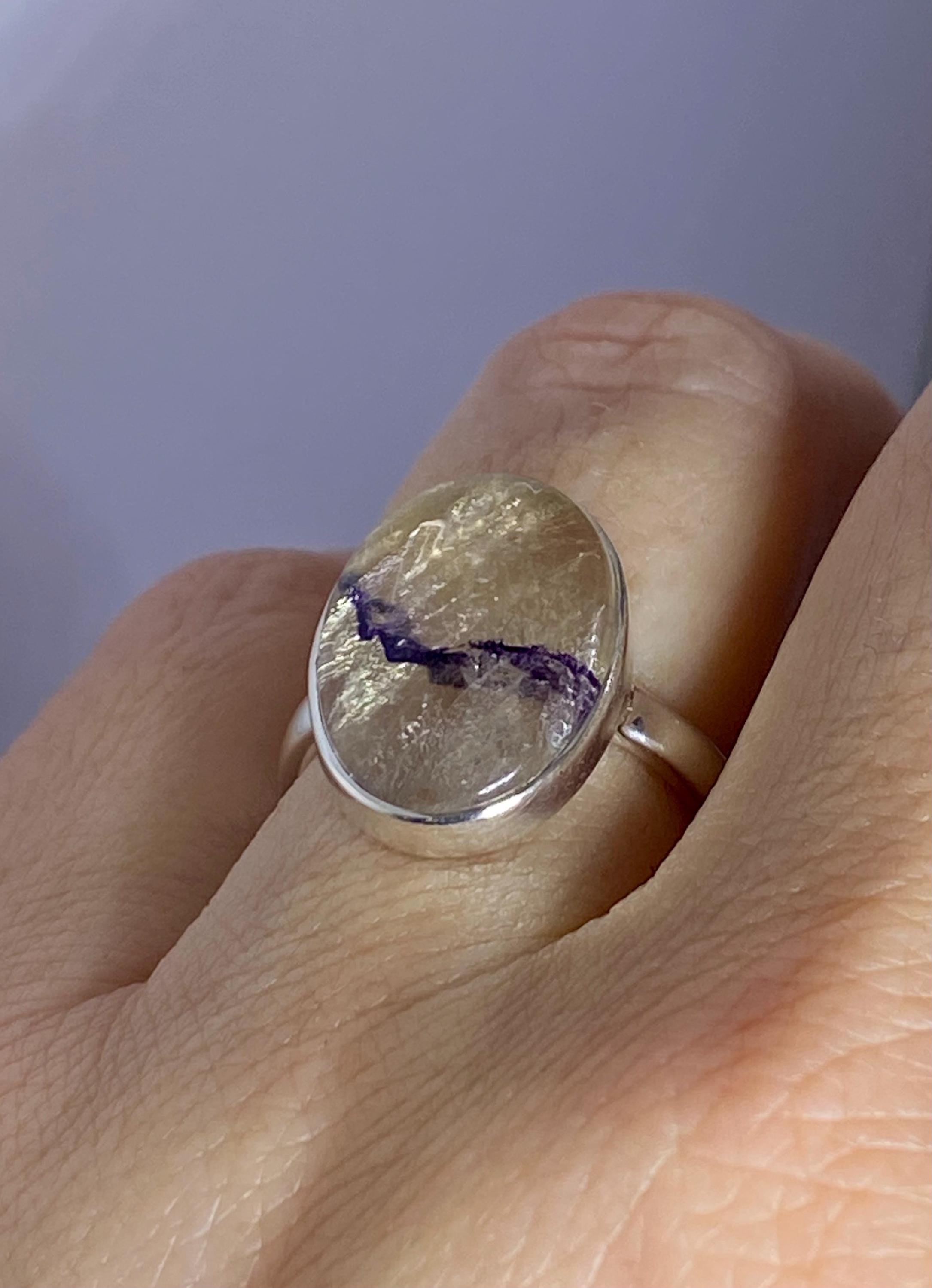 Blue John Silver Ring - Extremely Rare