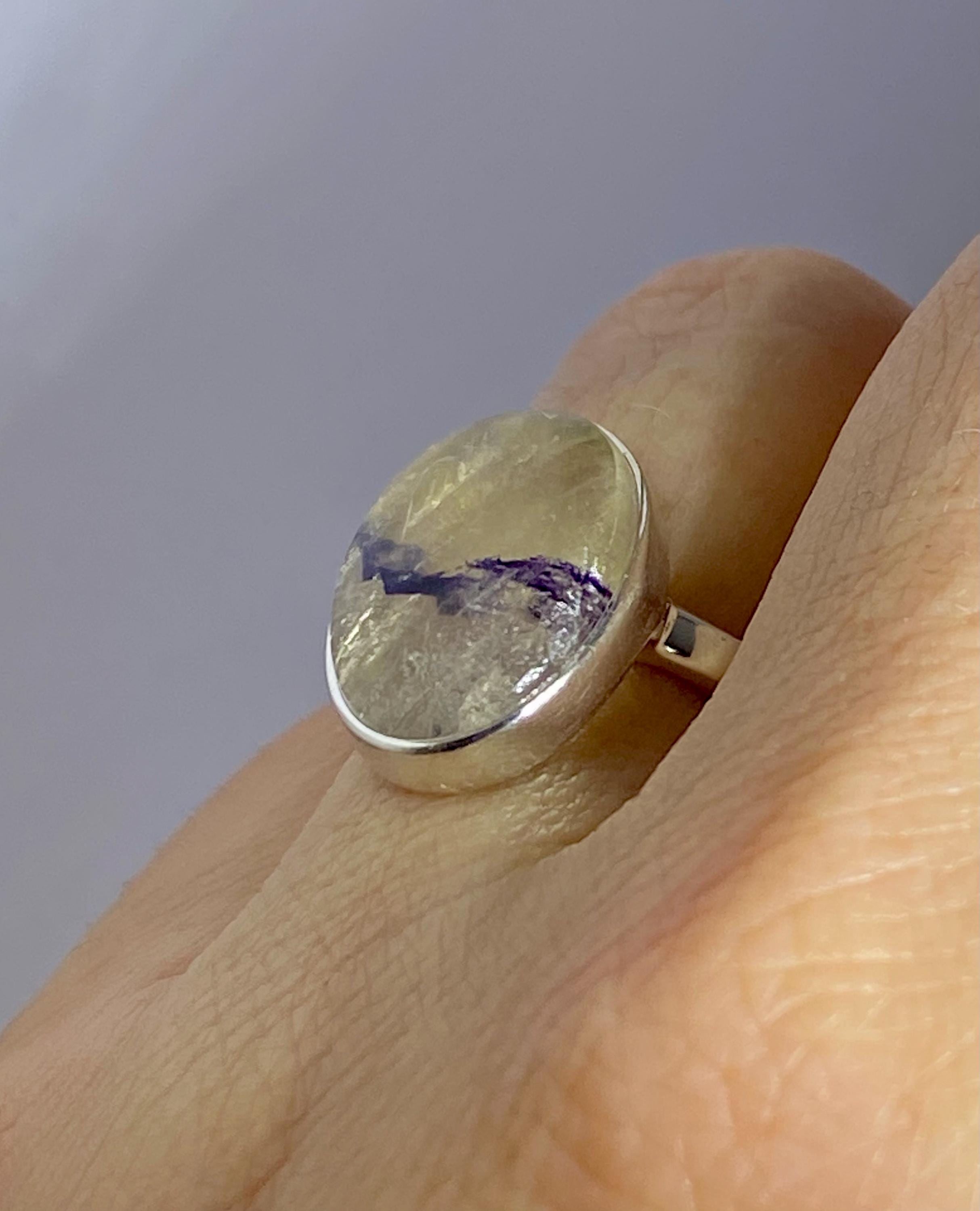 Blue John Silver Ring - Extremely Rare