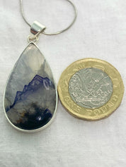 Blue John Silver Pendant - Extremely Rare