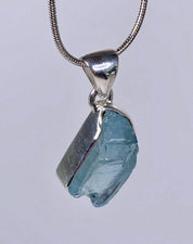 High Quality Aquamarine and Silver Pendant