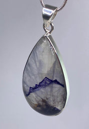Blue John Silver Pendant - Extremely Rare