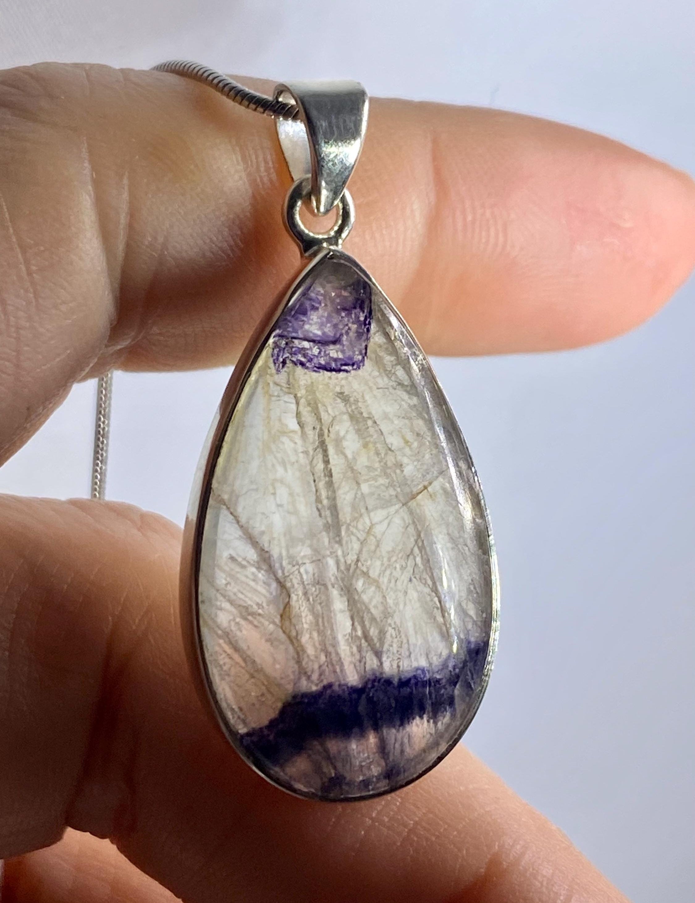 Blue John Silver Pendant