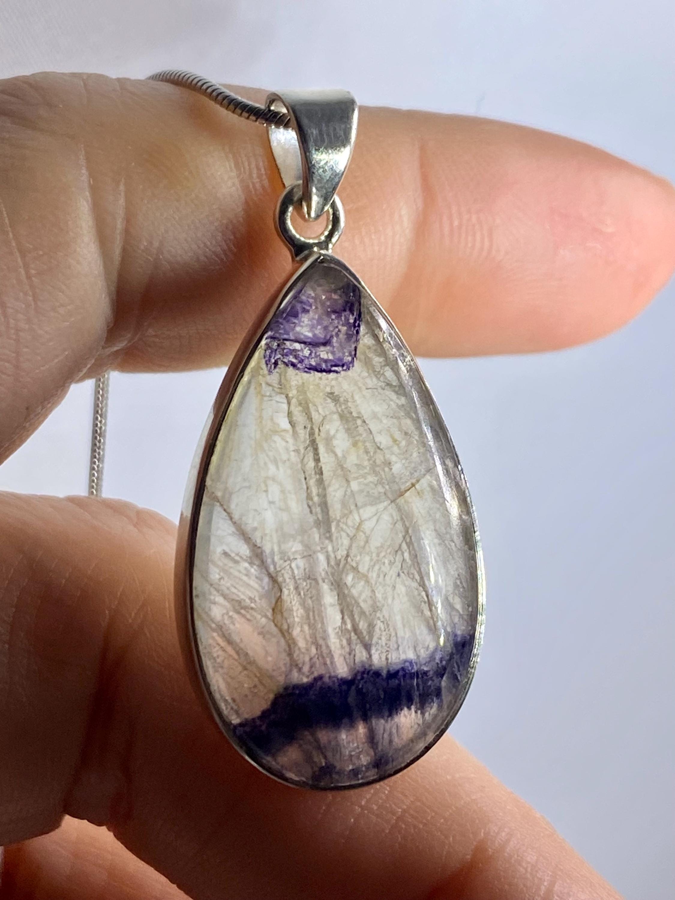 Blue John Silver Pendant