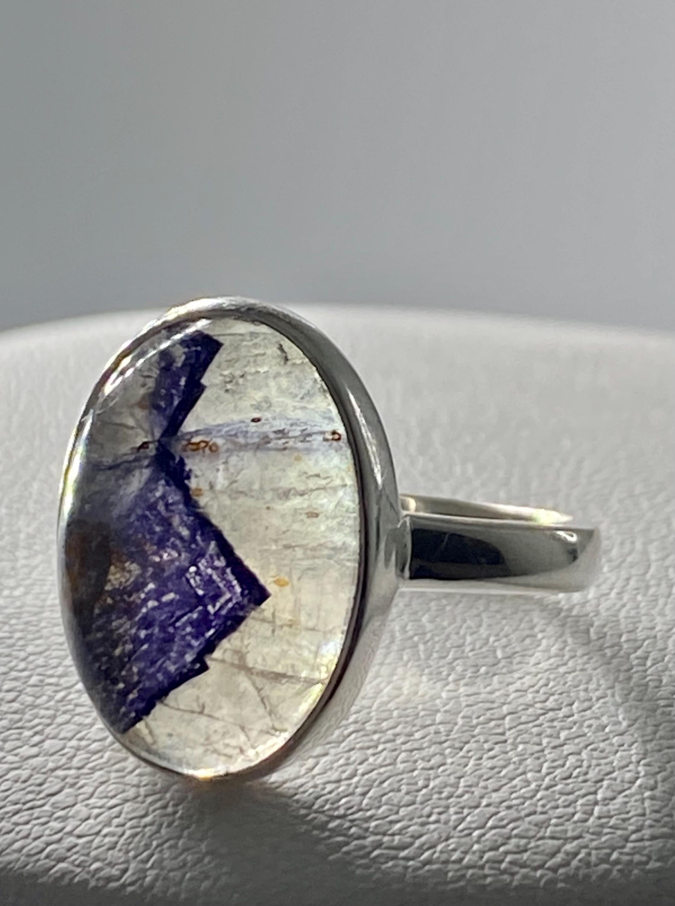 Blue John Silver Ring