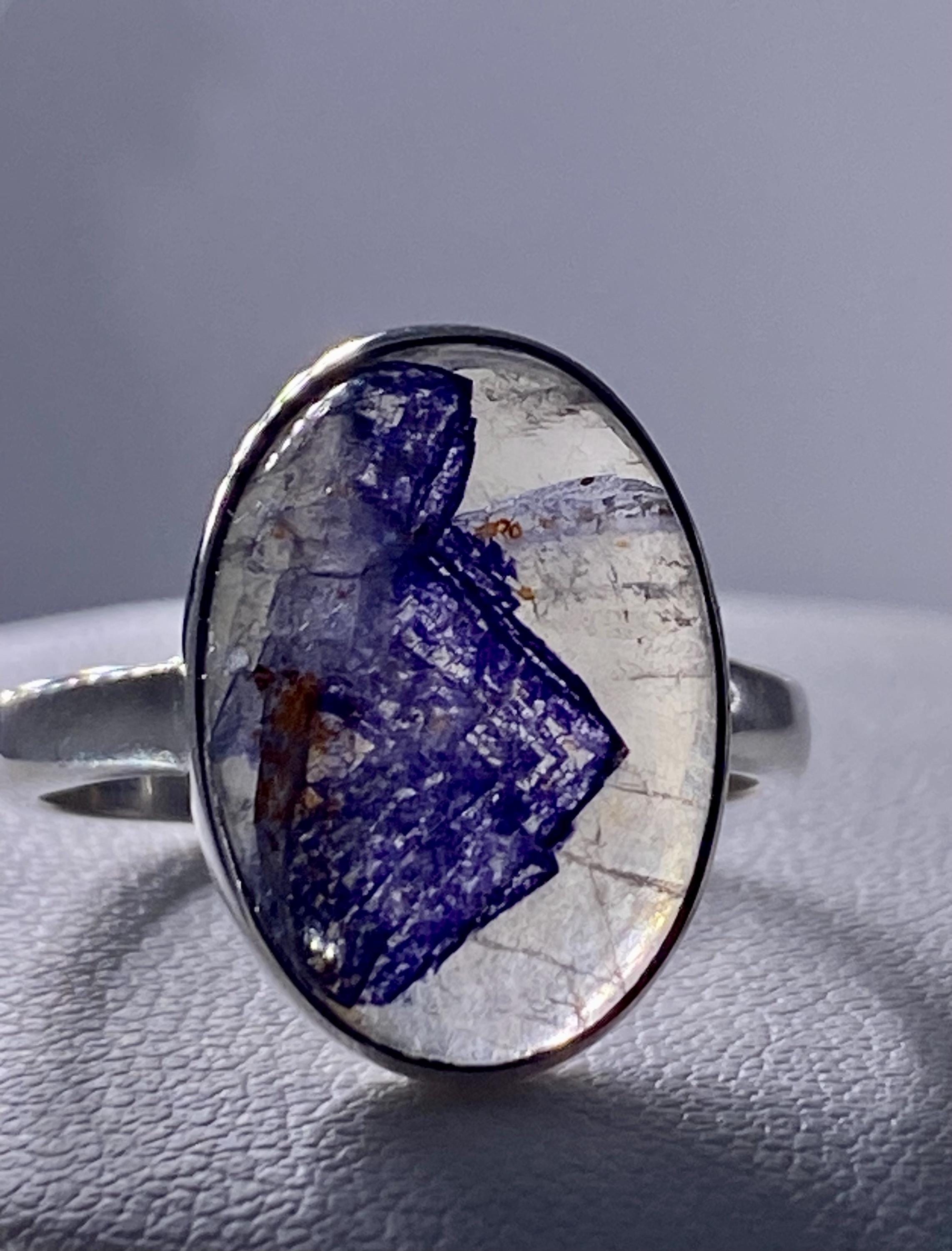 Blue John Silver Ring