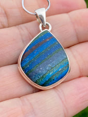 Rainbow Calsilica and Silver Pendant (UV 1196)