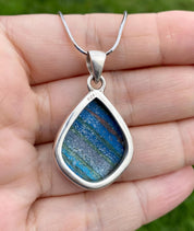 Rainbow Calsilica and Silver Pendant (UV 1196)