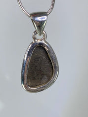 Iridescent Ammolite Pendant: 925 Sterling Silver, Alberta Gemstone