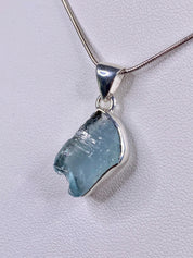 High Quality Aquamarine and Silver Pendant