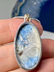 Blue Ice Glacierite Silver Pendant