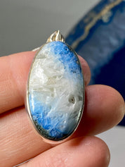 Blue Ice Glacierite Silver Pendant