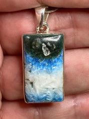 Blue Ice Glacierite Sterling Silver Pendant