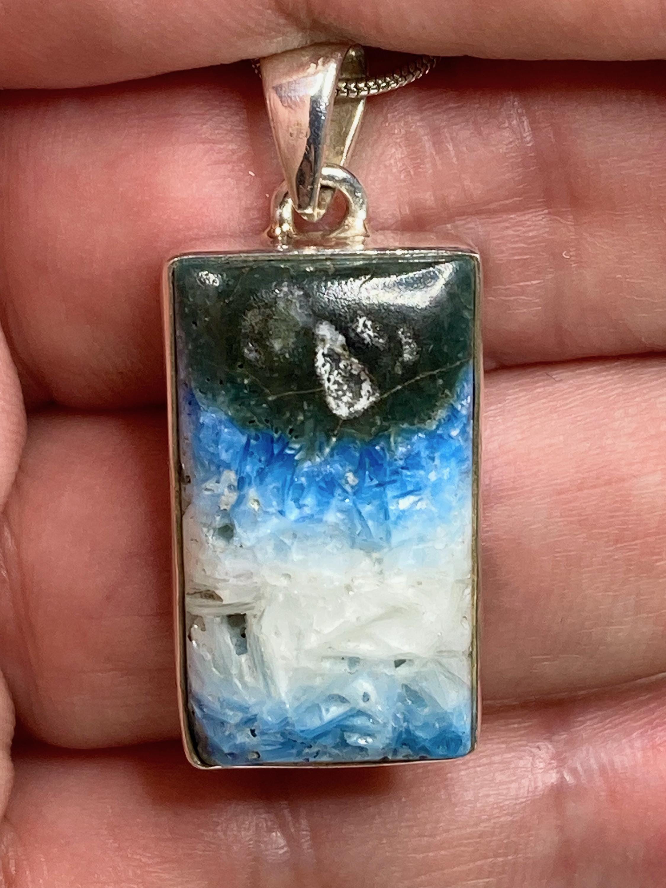 Blue Ice Glacierite Sterling Silver Pendant