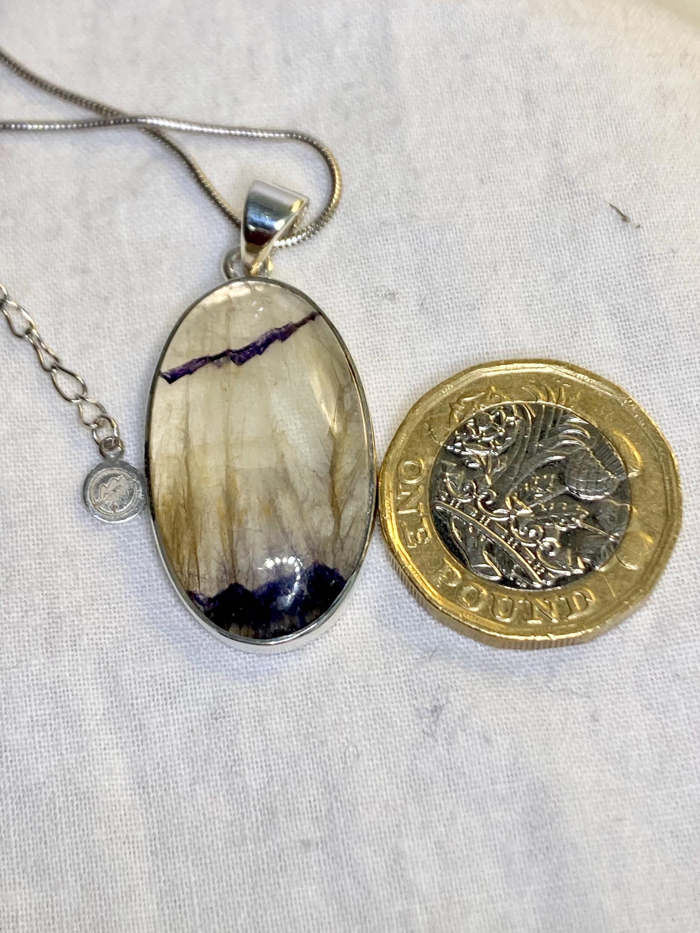 Blue John Silver Pendant