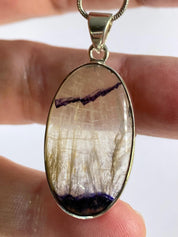 Blue John Silver Pendant