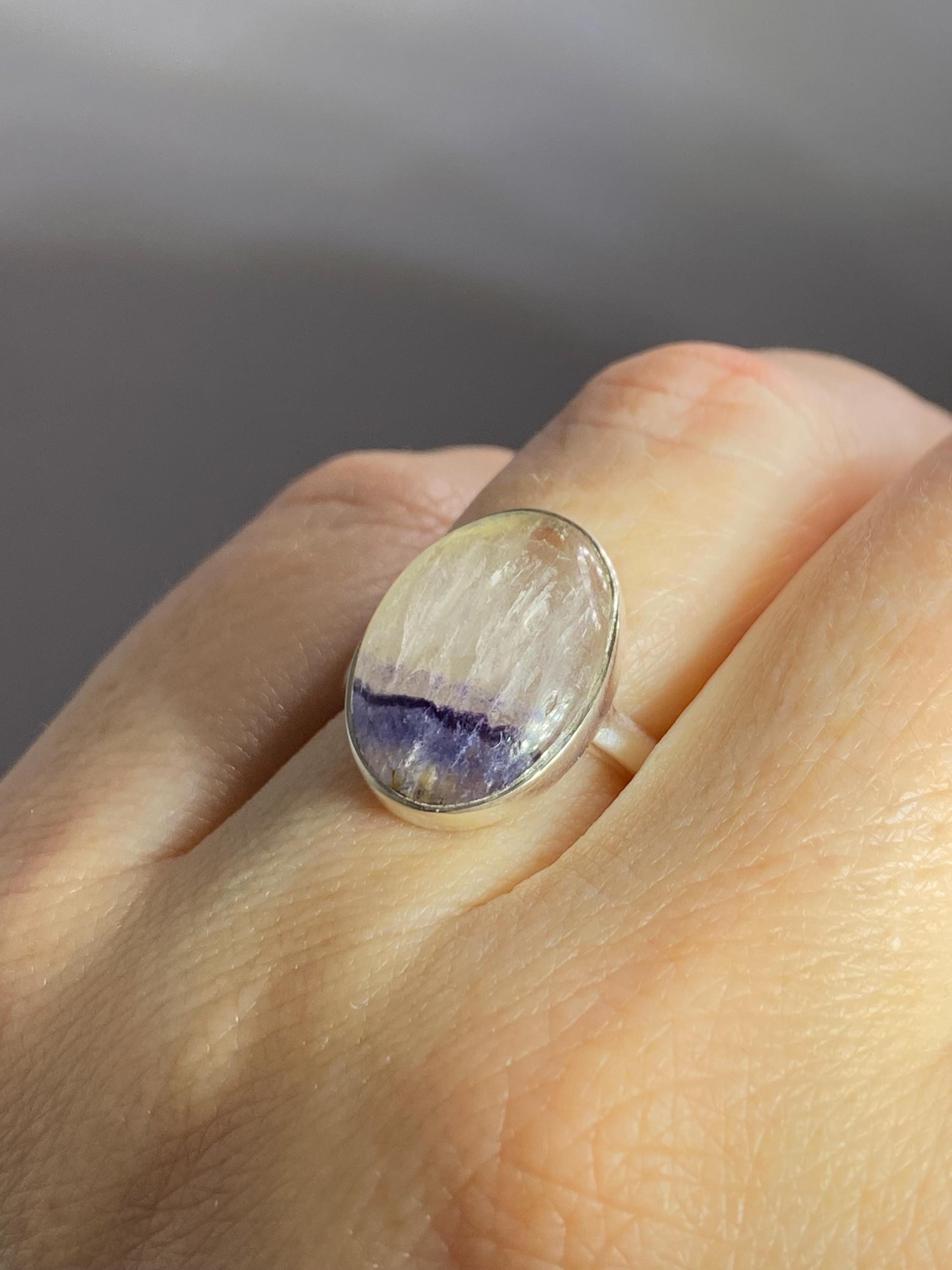 Blue John Silver Ring - Extremely Rare