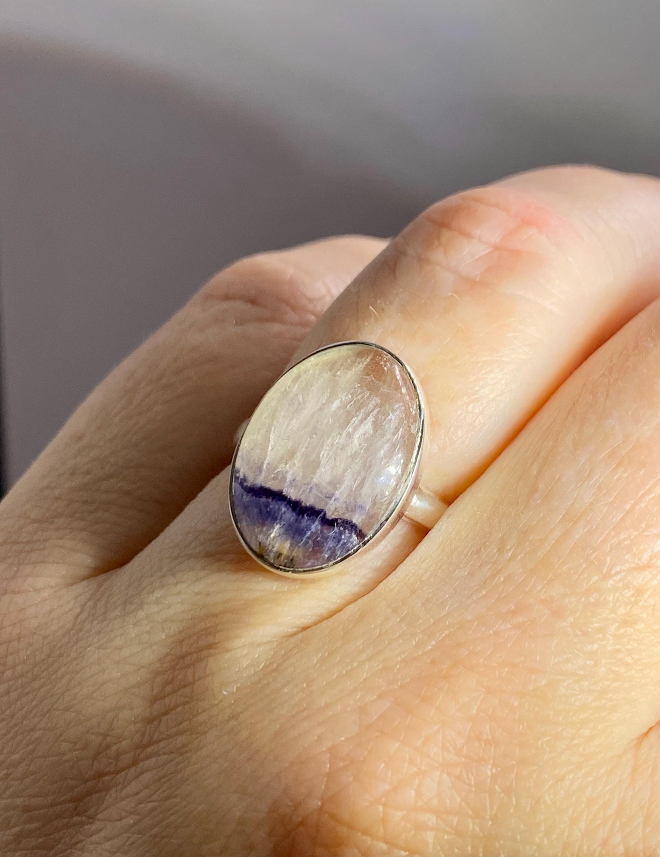 Blue John Silver Ring - Extremely Rare