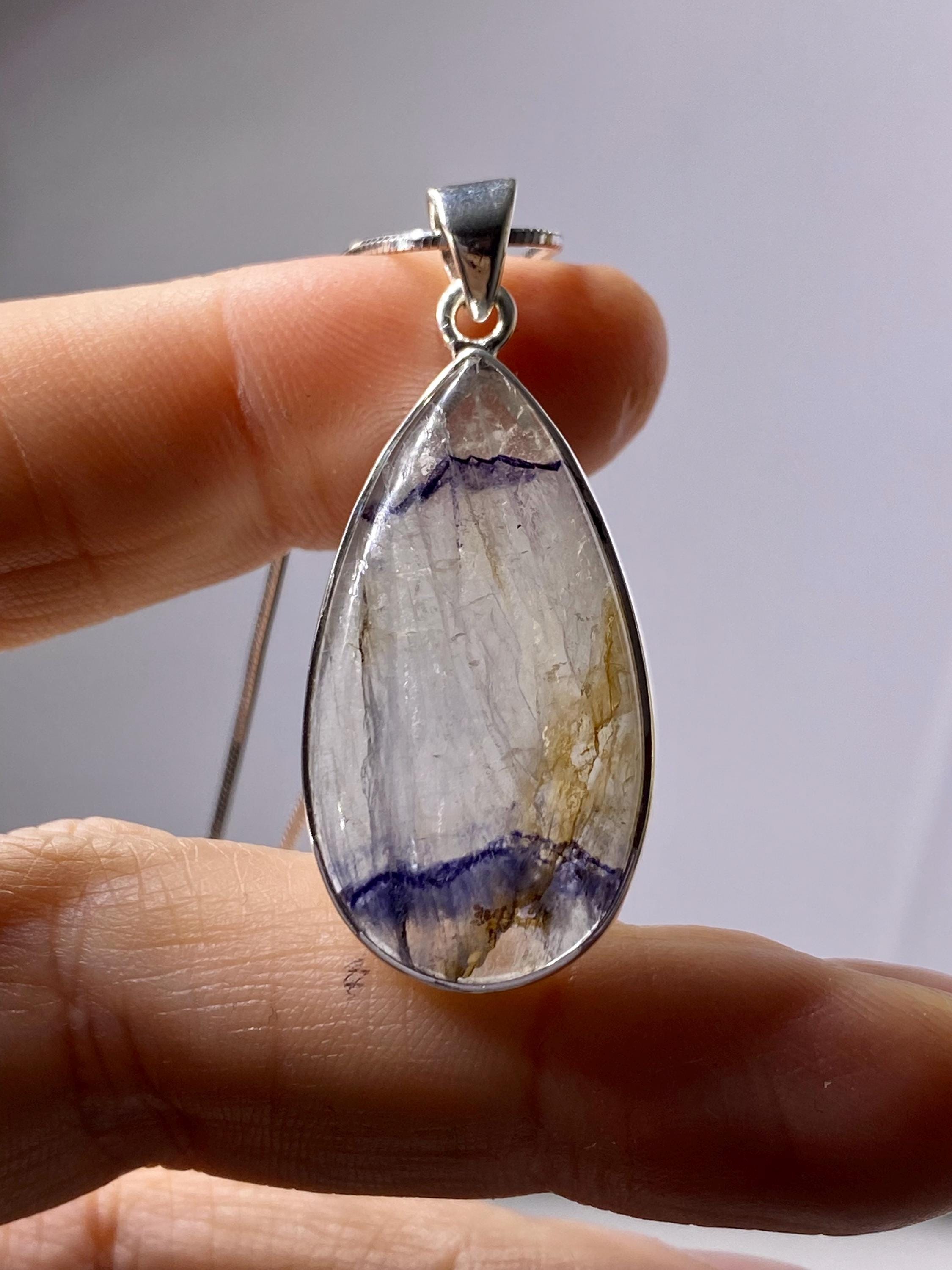 Blue John Silver Pendant - Extremely Rare