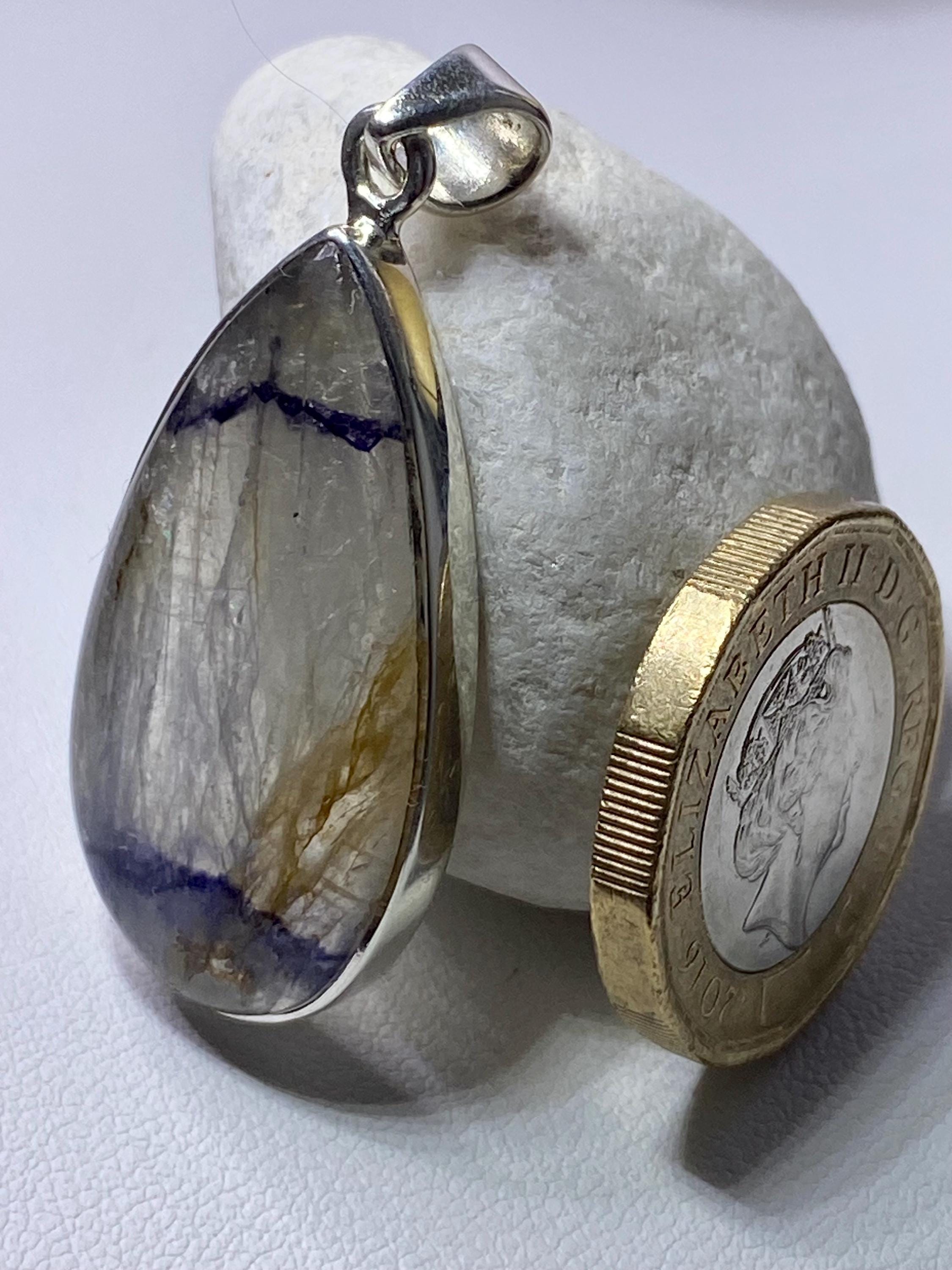 Blue John Silver Pendant - Extremely Rare