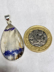 Blue John Silver Pendant