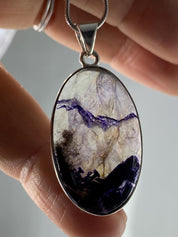 Blue John Silver Pendant