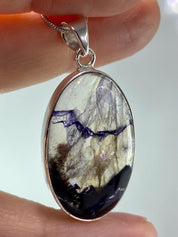 Blue John Silver Pendant