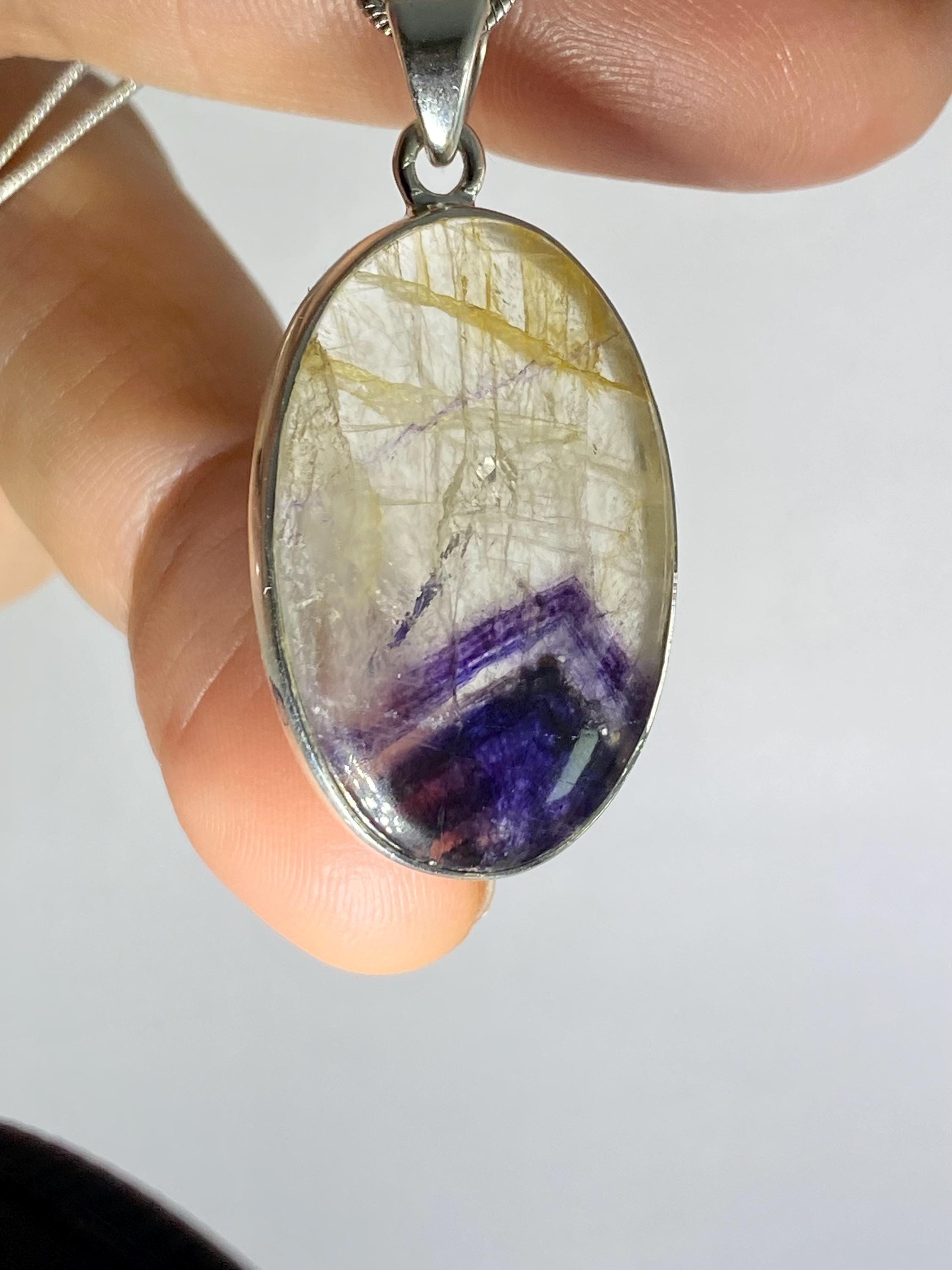 Blue John Silver Pendant