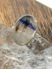 Blue John Silver Oval Ring - Extremely Rare