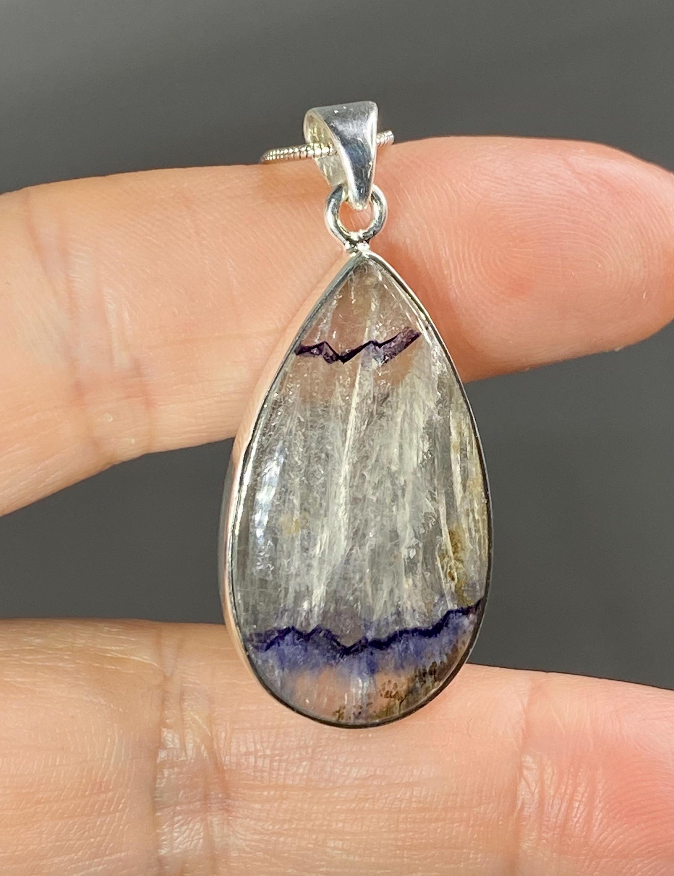 Blue John Silver Pendant