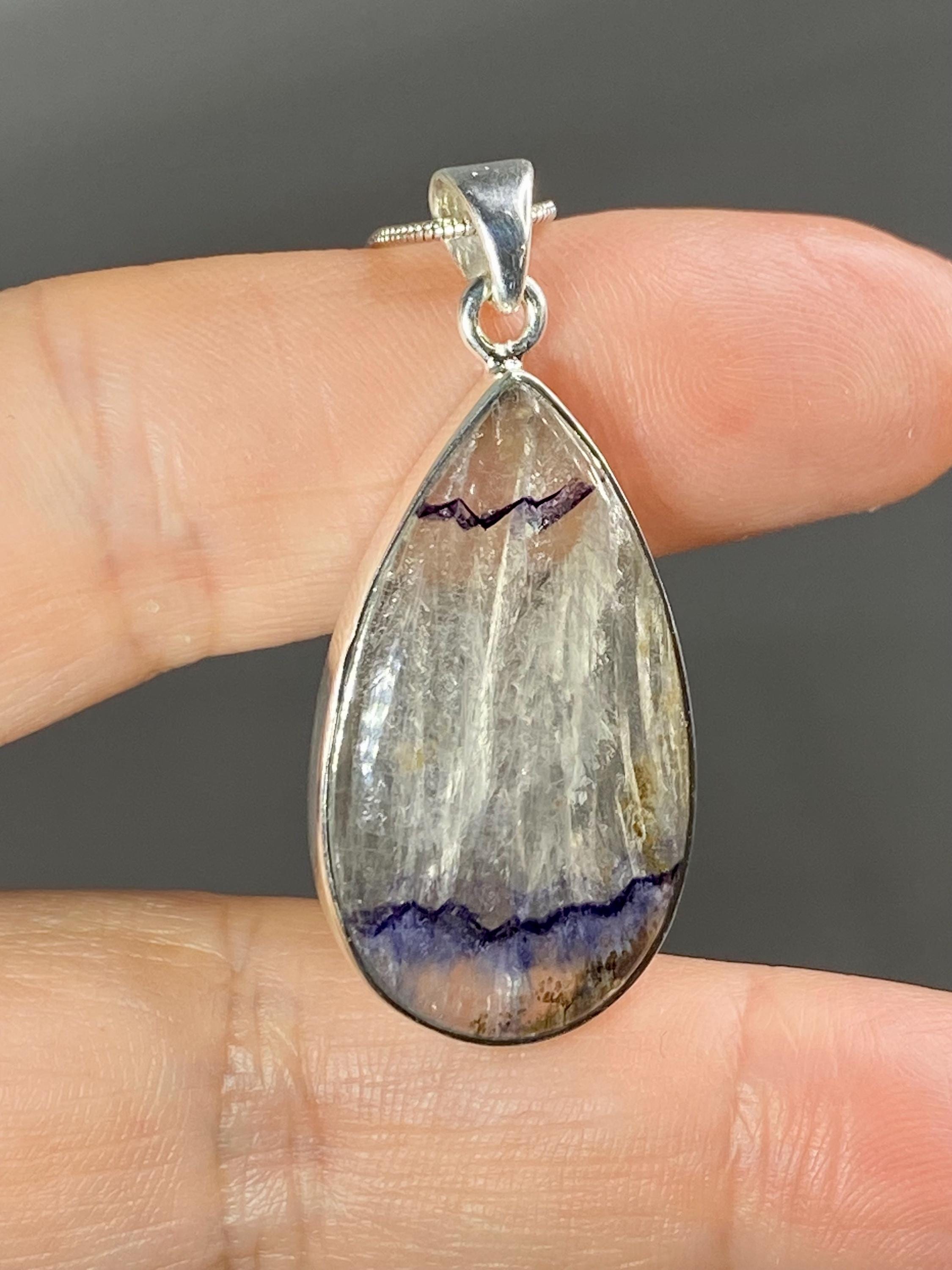Blue John Silver Pendant