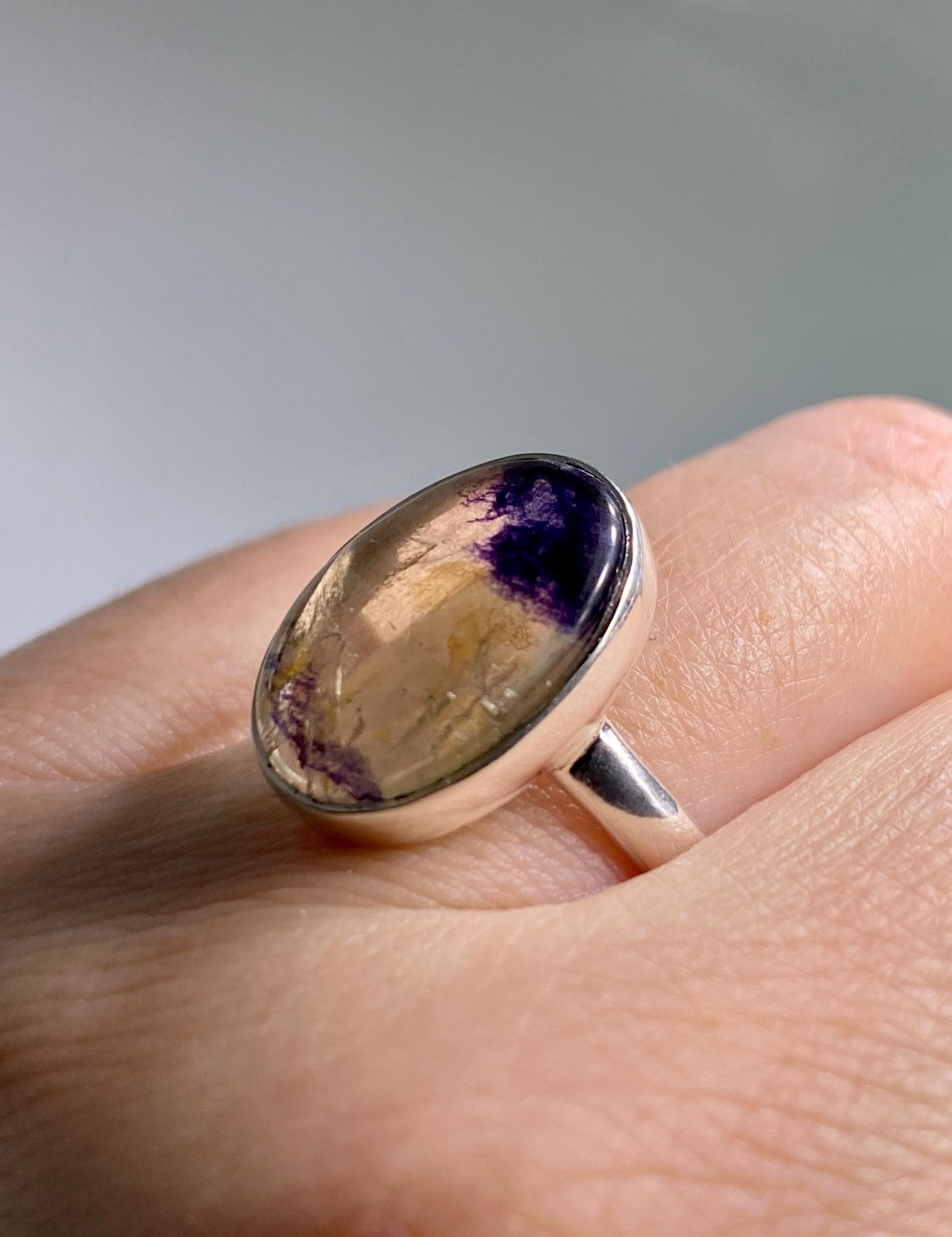 Blue John Silver Ring - Extremely Rare