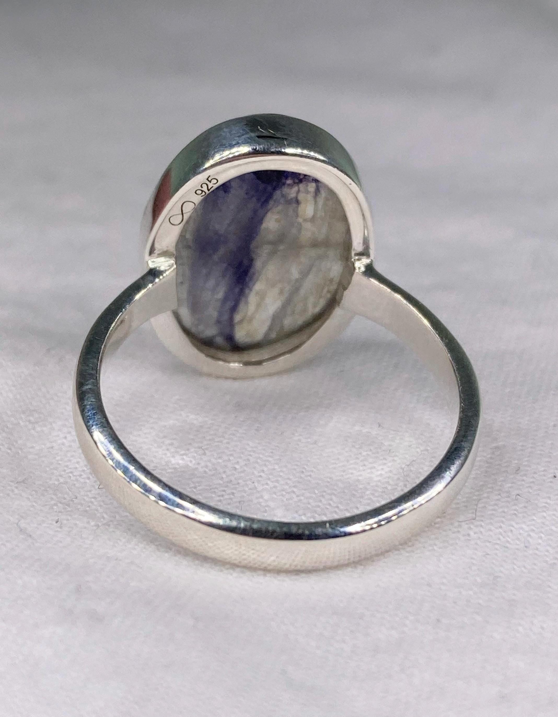 Blue John Silver Ring