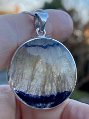 Blue John Silver Pendant - Extremely Rare