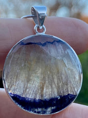 Blue John Silver Pendant - Extremely Rare