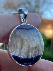 Blue John Silver Pendant - Extremely Rare