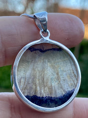 Blue John Silver Pendant - Extremely Rare