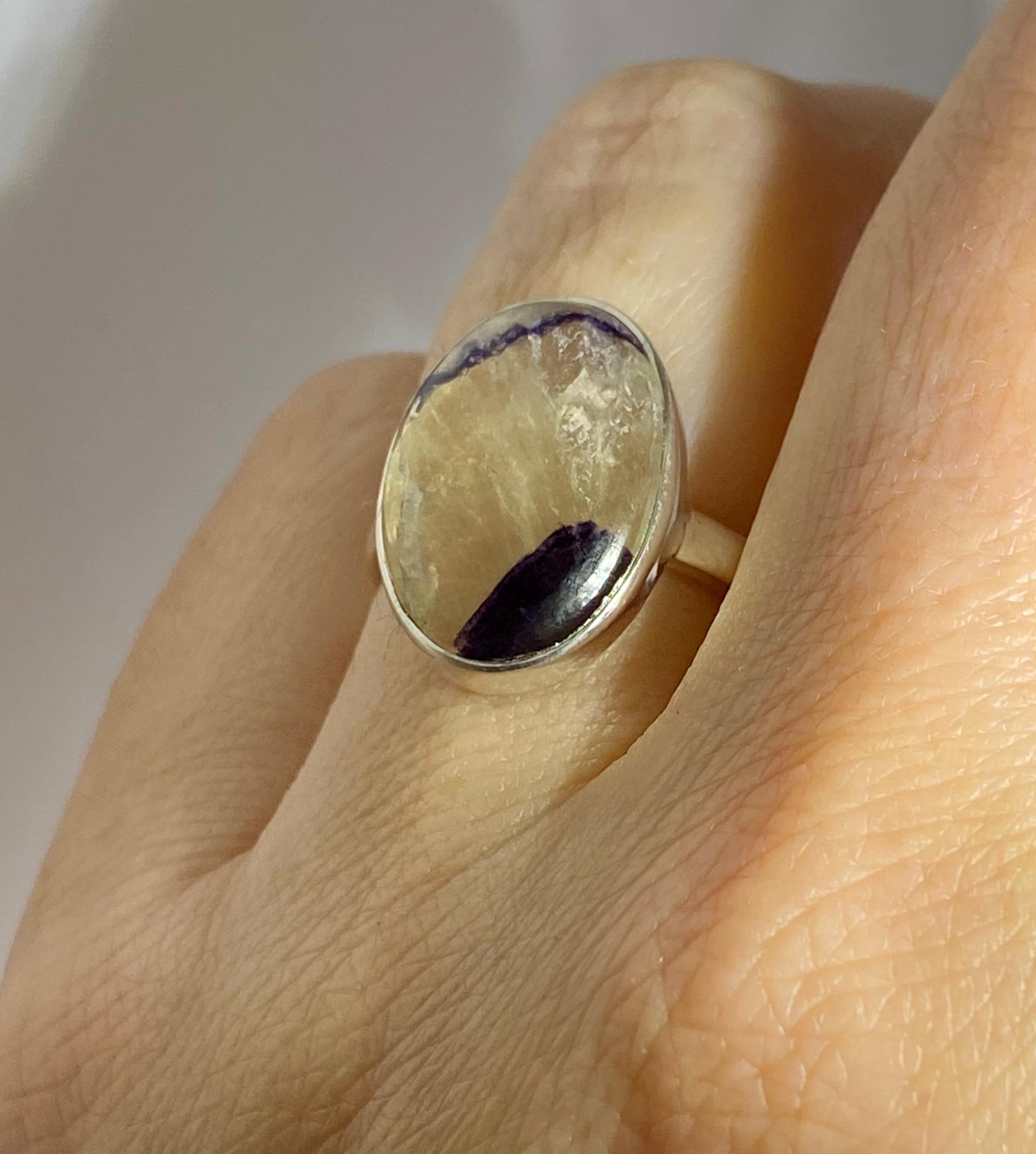 Blue John Silver Ring - Extremely Rare